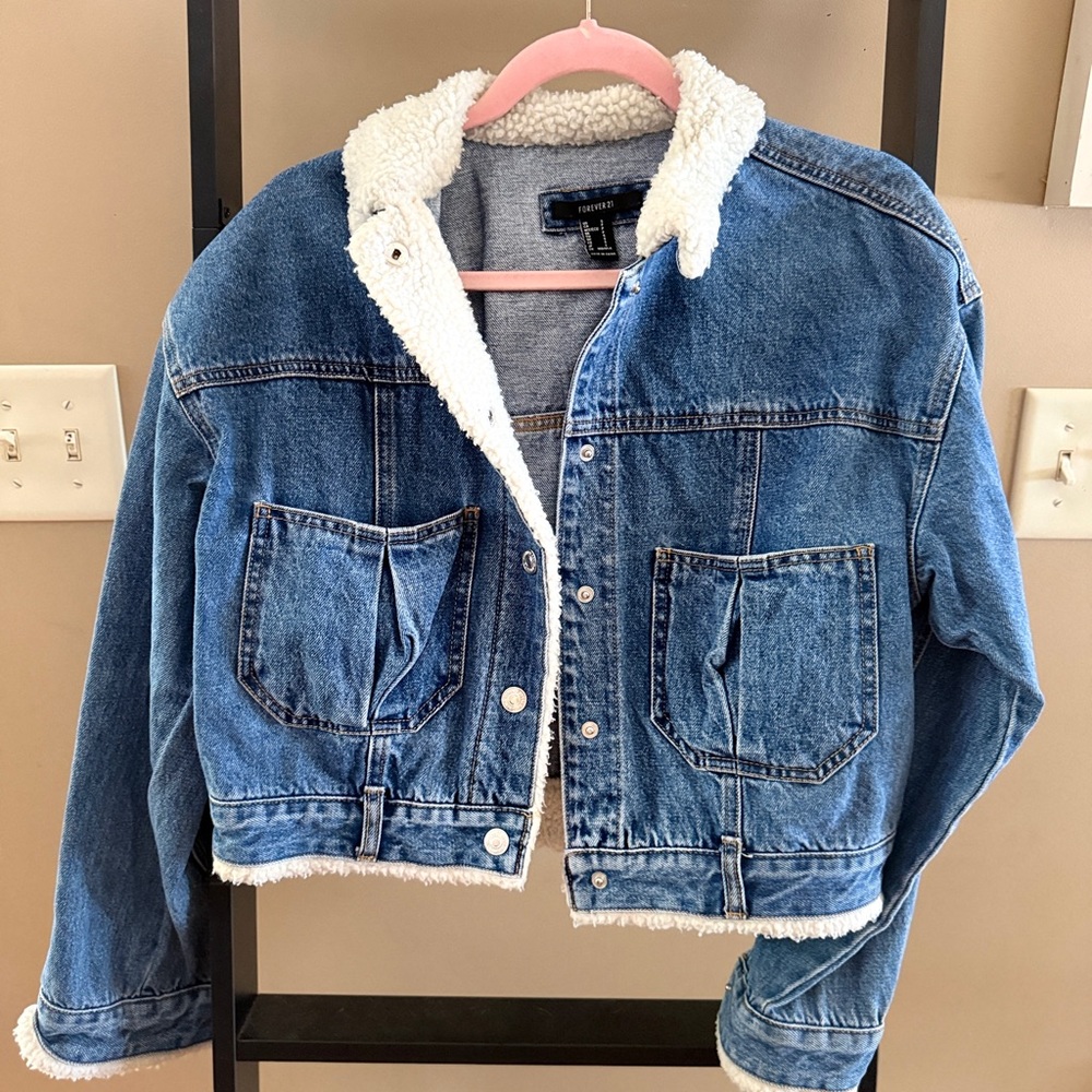 Blue Denim Sherpa Jacket
